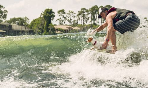 wakesurfing